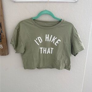 💪🏻👚 Keep Nature Wild I’d Hike That Crop Top Moss Medium